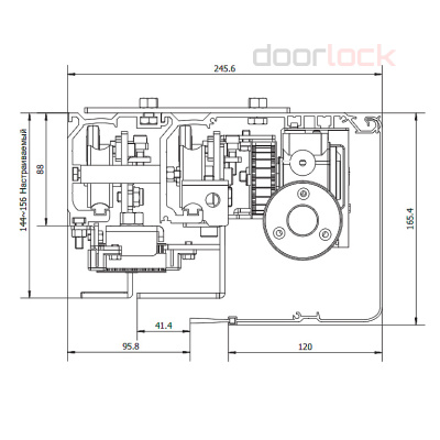 Автоматическая раздвижная телескопическая дверь DLA210SLT 4-х створчатая (без створок)