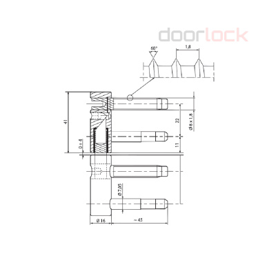 Петля CEMOM 816-00-00 8005, оцинкованная