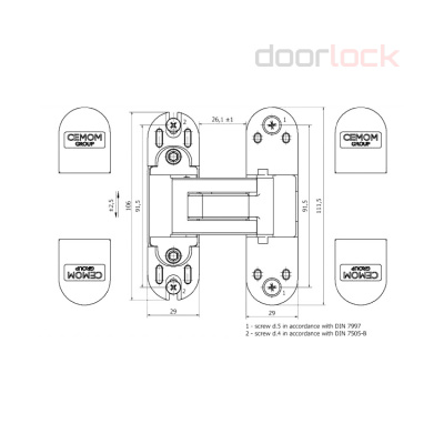 Петля скрытая CEMOM ESTETIC 60/A TOP 3D