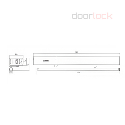 Привод распашной GEZE Powerturn с роликовой тягой, серебристый