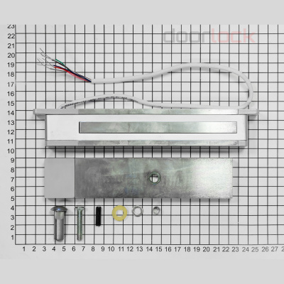 Замок электромагнитный AL-300 Premium, серый RAL9006, 12VDC/0.39 A