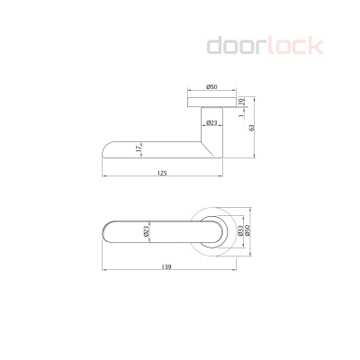 Ручка дверная DOORLOCK Libra M008, полированный хром