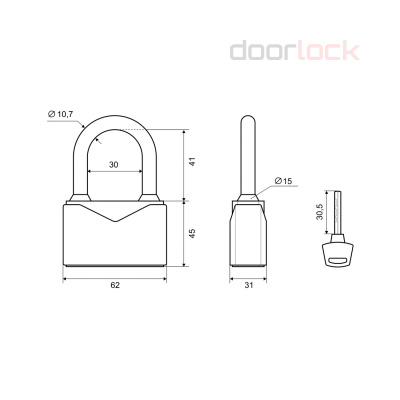 Навесной замок  PALLADIUM 900S-60