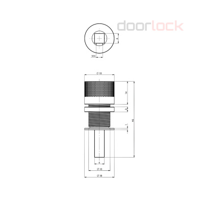 Поворотная кнопка для замка Bonaiti B NO-HA